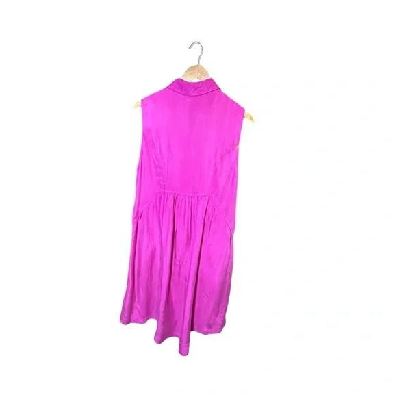 Soft Surroundings, hot pink, collared sleeveless silk dress with pockets sz  XL - Picture 8 of 9